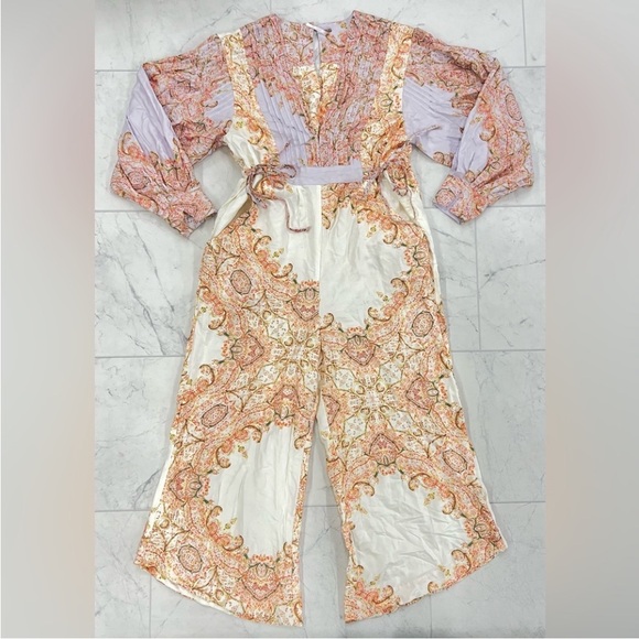 🌸💛🌼☀️🧡 FREE PEOPLE   BL🌼🌸MING FIELDS JUMPSUIT-ivory - Picture 4 of 7